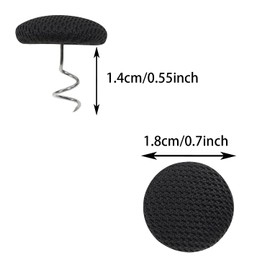 Mini Skater Small Upholstery Pins Linen Fabric Covered Button Twist Pins Classy Bed Skirt Pins for Slipcovers Headliners Fixed, Pack of 12 (Black)