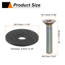 HARFINGTON 1 1/4" OD Bicycle Headset Stem Top Cap Carbon Fiber Cycling Headset Cover Stem with Colorful M6 Bolt for Mountain Road Bike MTB