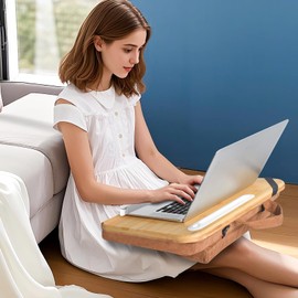 wishacc Book Stand for Reading in Bed, Bamboo Wood Lap Reading Holder with Page Paper Clips for Reading Hands Free, Portable Reading Shelf for Reading Cookbooks, Textbooks, Bibles in Bed/Sofa/Couch