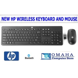 HP NEW OEM HP SLIM WIRELESS BLACK KEYBOARD AND MOUSE COMBO W/BATTERIES 803183-001