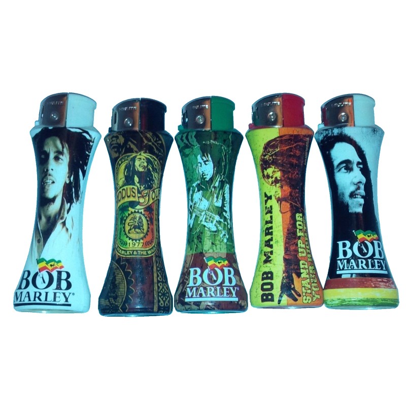 25 x BOB MARLEY CURVE LIGHTER different design Refillable Random