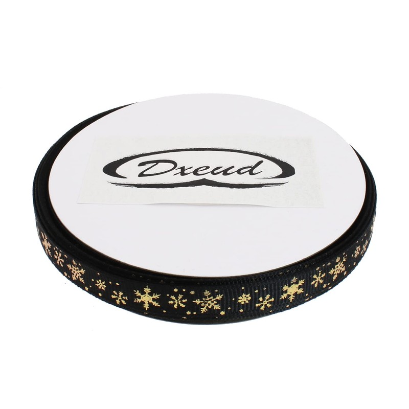 DXEUD Gold Printing Snowflake Grosgrain Ribbon 25 Yard Each Roll