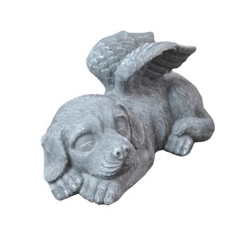 WANGCL Memorial Garden Ornaments, Dog Angel Wings Ornament, Dog Angel Statue, Mini Animal Statue for Garden, Tombstones or Lawn Decoration
