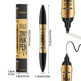 SHUOHONG Eyebrow Pencil, Magic 3D Waterproof with 4 Fork Tips, Eyebrow Pencil, Hair Drawing, Eyebrow Pencil Waterproof, Microblading Eyebrow Pencil, Eyebrow Pencil (Black)