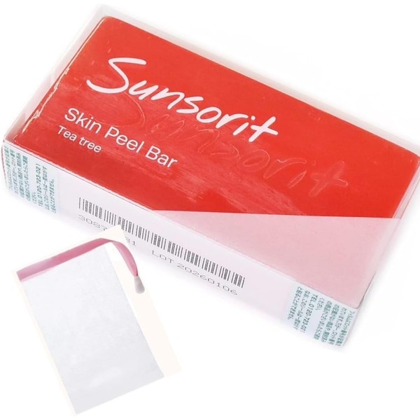 Sunsorit Skin Peel Bar, Tea Tree, Facial Cleansing Soap, Beauty, Soap, Acne, Horny Care, Full Body, Back