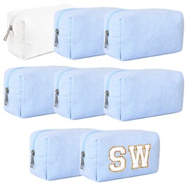 8PCS Bridesmaid Proposal Gifts Corduroy Makeup Bag Bulk for Wedding Party Favors Bachelorette Party Decorations Toiletry Organizer Bag Cosmetic Case Gift