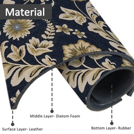 15" X 5.5" Kitchen Sink Splash Guard Faucet Mat Floral Flower Super Absorbent Fast Drying Faucet Guard & Draining Mat Sink Splash Guard Behind Faucet for Kitchen, Bathroom