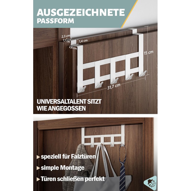 Menz Premium Door Coat Rack - Stainless Steel Door Hook