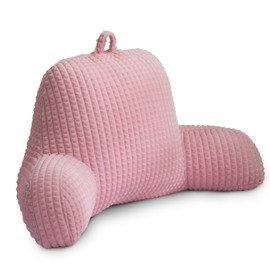 Holawakaka Adults Reading Pillow with Arms, Backrest Reading & Rest Pillows for Sitting Up in Bed, Bed Rest, Lounging, Working on Laptop,Arms Back Support Cushion for Men Women Teens,Pink