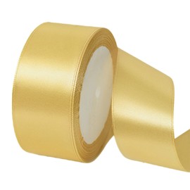 Satin Ribbon Tyrann Gold 40 mm, 22 m Decoration for Presents, Gift Ribbon, Wide Bow Ribbon, Fabric Ribbon for Dress, Wedding, Christening and Birthday Gifts, Decorative Ribbon for Gift Packaging