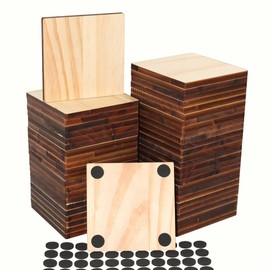 Yousonew 48 Pack Unfinished Wood Coasters, Yousonew 4 Inch Square Blank Wooden Coasters Crafts Coasters for DIY Stained Painting Drawing Wood Engraving Wood Burning Laser Home Decoration,(48 Square)