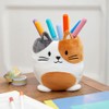 balvi Pencil Holder Fluffy Kitty Calico Colours White, Brown and