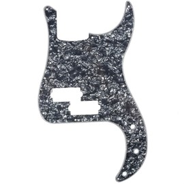 Musiclily 13 Hole P Bass Pickguard for Fender American/Mexican Standard Precision Bass,4Ply Black Pearl