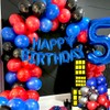 Black Red and Blue Balloons, 12 Inch Red Blue Silver
