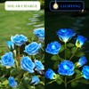 DWH 2 Pack Solar Garden Lights Outdoor, 7-Flower Rose LED