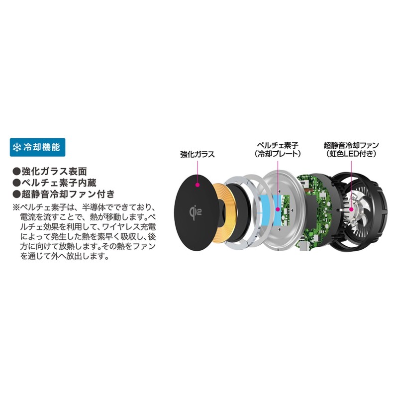 Kashimura / Qi2 Magnetic Wireless Charger Cooling Function Air Conditioner