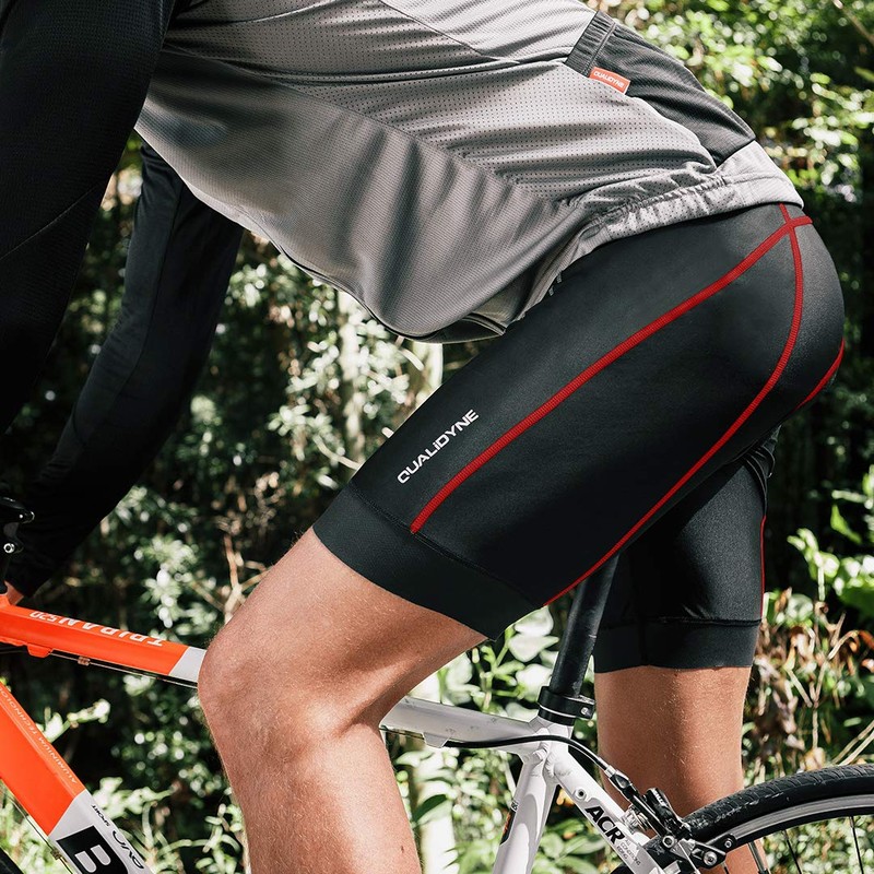 qualidyne Men's Cycling Bike Shorts 3D Padded Bicycle Riding Bike