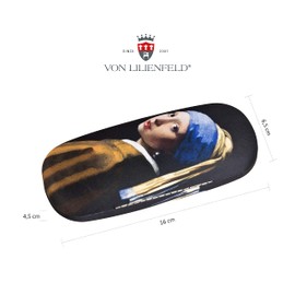 VON LILIENFELD Glasses Case Jan Vermeer: Girl with a Pearl Earring Present Cleaning Cloth Spectacle Cases Lightweight Stable Art