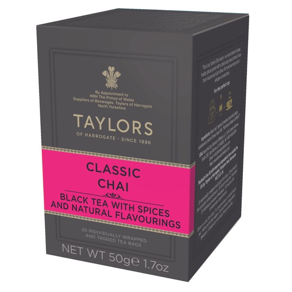 Taylors of Harrogate Classic Chai Tea, 20 Teabags (Pack of 1)