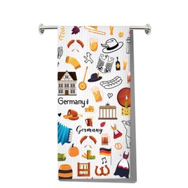 JNIAP Germany Kitchen Towel German Dish Towel Germany Themed Gifts Germany Housewarming Gift German Kitchen Decor (Germany KT)
