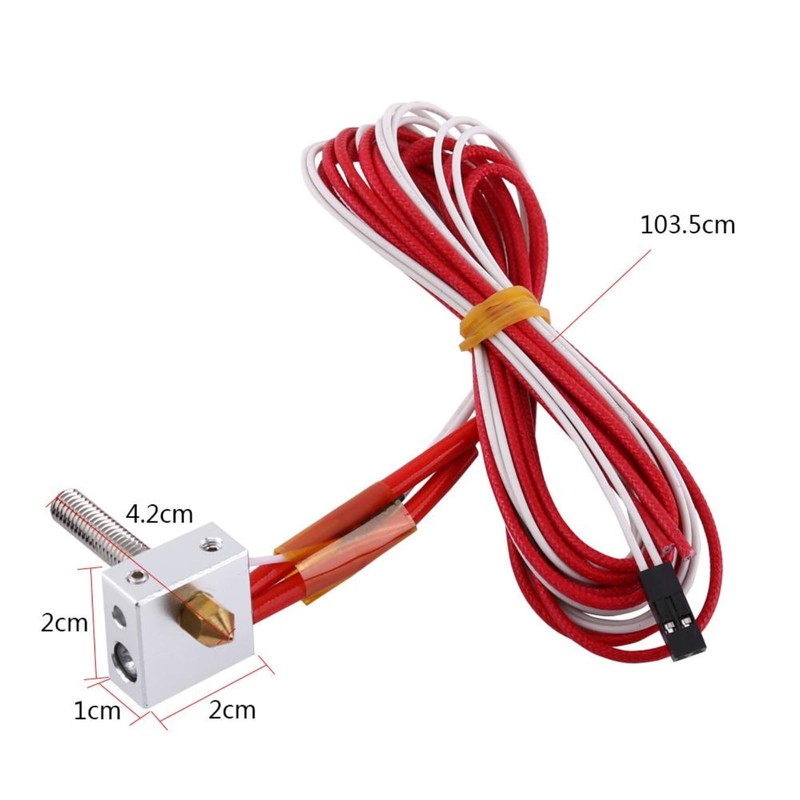 3D Printer Assembled Hot End Kit, Hotend Heating Block Kit,