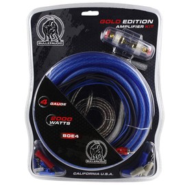 Audiopipe BGE4BB Amplifier Wiring Kit 4ga;bullzaudio;blue/gold Edition; Box
