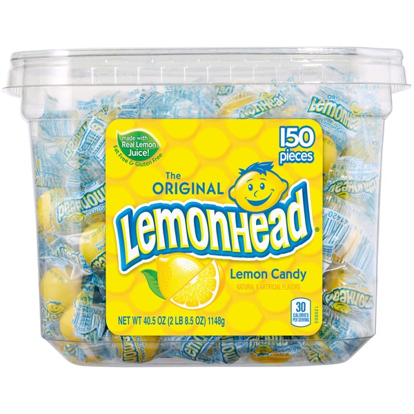 Lemonhead Hard Lemon Candy, Individually Wrapped, 150 Count Tub