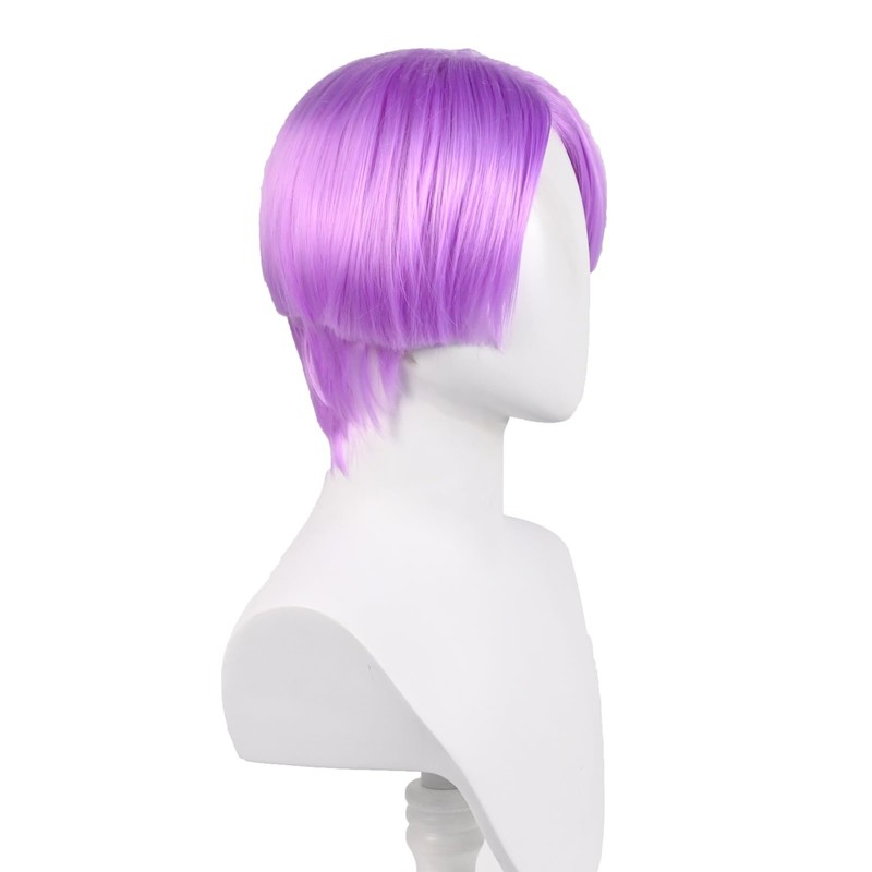 abouder Light Purple Wig Undercut Parted in the Middle Men