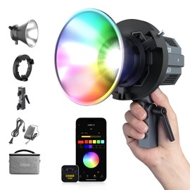 COLBOR CL60R RGB Video Light 65W 2700~6500K Continuous Output Lighting 13 Light Effects with Bowens Mount APP Control for Live-Streaming Interview Indoor & Outdoor Filming