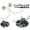 VMS Racing Universal Chrome CNC Billet Aluminum Set of 2