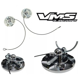 VMS Racing Universal Chrome CNC Billet Aluminum Set of 2 Hood Pins Kit
