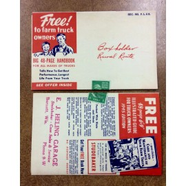 Studebaker Farm Truck Care   1945   A Guide precancel stamp   Burnett, Wis