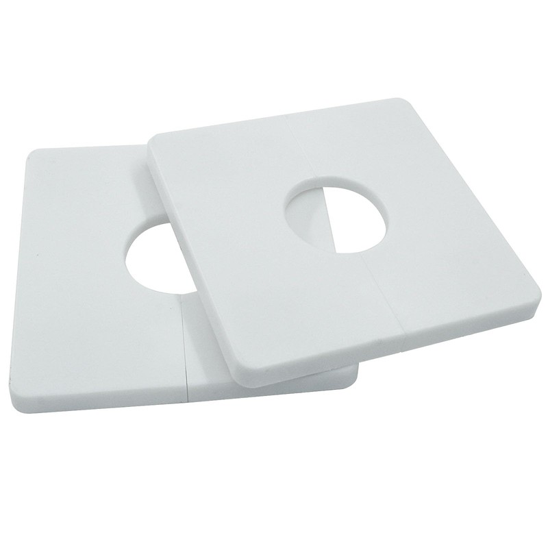Waziaqoc 2 Pcs Wall Split Flange, ABS Square Self-Adhesive Escutcheon