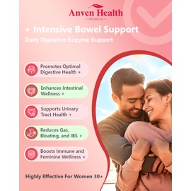 Anven Health Probiotics for Women Digestive Health - 60 Billion Vaginal Probiotic & Organic Prebiotics with Cranberry Extract & D-Mannose for Gut, Digestive, Urinary, Immune Health丨90 Veggie Caps