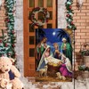 CMEGKE Jesus Nativity Scene Christmas Garden Flags Religious Christmas Garden