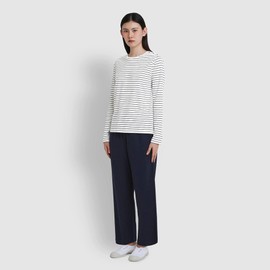 JAJU [JAJU] Women's Smart Cotton Round Neck Long Sleeve Lounge T-shirt_Off White