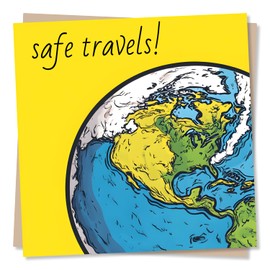 Safe Travels Card For A Friend Or Loved One - Enjoy Your Adventure - Have A Wonderful Trip - Gap Year Or Moving Abroad Or Travelling Card For Son, Daughter, Relative, Colleague