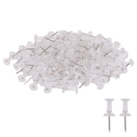 WedDecor Pack of 100 Clear Push Pins for Cork Board Heavy Duty Thumb Tacks Wall Pins for Drawing Pins, Map Marking, Bulletin Boards, DIY Crafts School & Office Use
