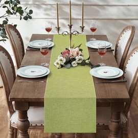 Table Runner Outdoor Sage Green Hessian Style Farmhouse Rustic Table Runner Dining Table Runner for Daily Use 30 x 180 cm