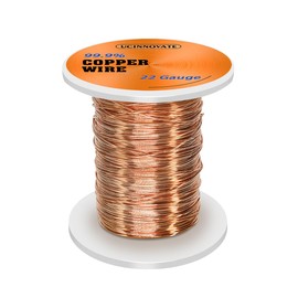 22 Gauge Solid Pure Copper Wire, 0.6mm Diameter, 80 Meters High-Conductivity Bare Copper Wire for Electroculture, Gardening, Jewelry Making, Crafts, and DIY Electrical Projects