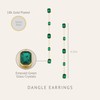 Ettika Gold Earrings for Women. Iconic Emerald Green Crystal 18k