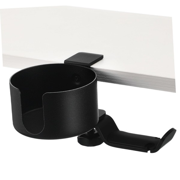 KOMBIUDA Headphone Hanger Mount with Cup Holder Adjustable Under Desk