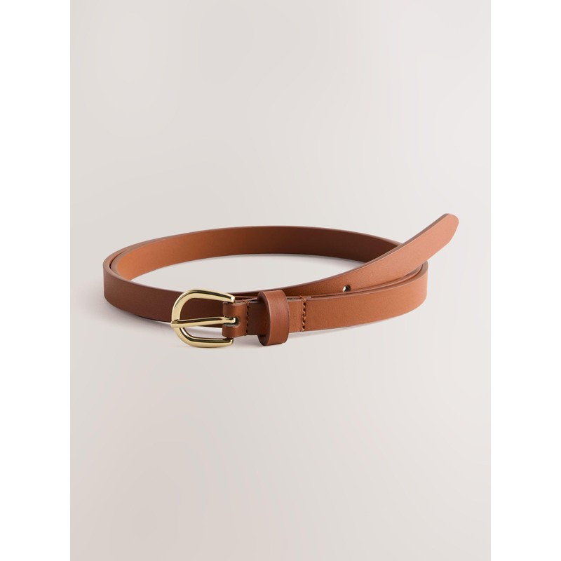 NEXT 2 Pack Slim Polyurethane Belts, Black/Tan