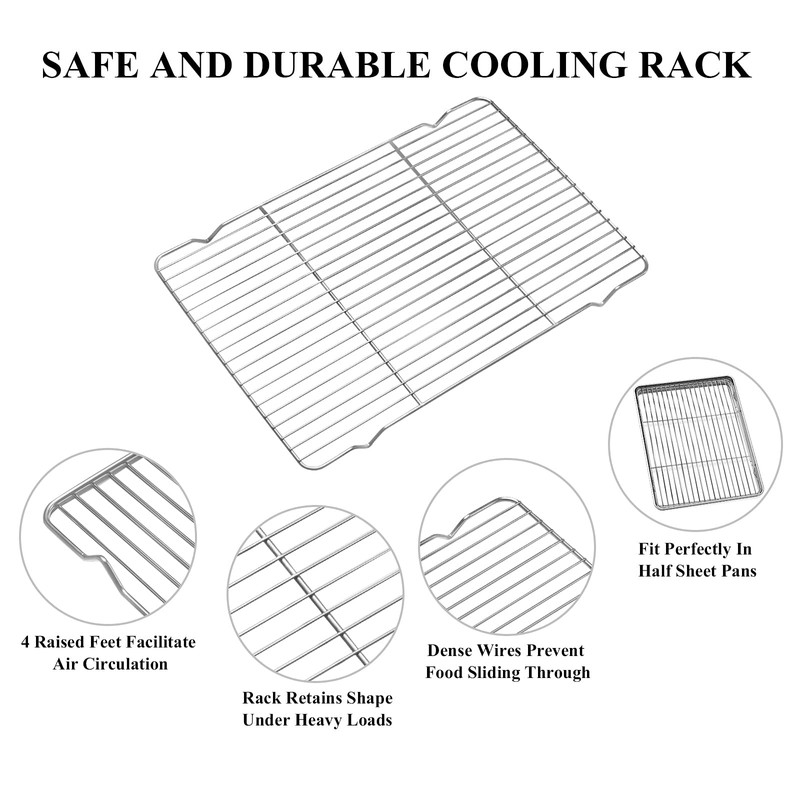 Deedro Baking Sheet with Rack Set [2 Sheets + 2