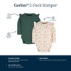 Gerber Baby Girl's 2-Pack Long Ruffle Sleeve Onesies, Mushrooms