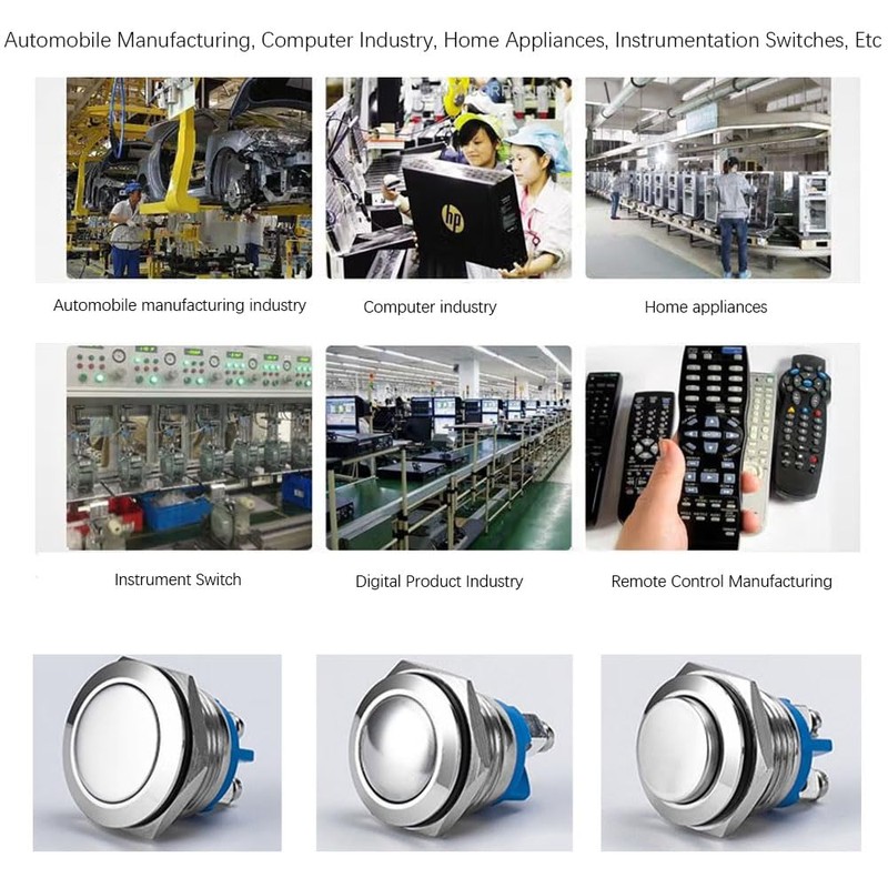 10Pcs Push Button Switch- Metal Waterproof and Rustproof Toggle Switch