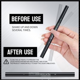 Microblading Eyebrow Pen - Waterproof 2-in-1 Dual-Ended Eye Brow Pen with 2-Fork-Tip Brow Pen and Precise Brush Create Natural Looking Defined Eyebrows Last All Day