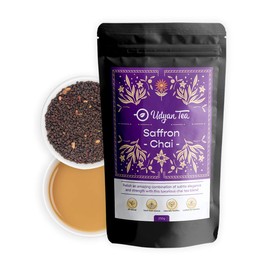 Udyan Tea Saffron Chai Tea - 250g (100 Cups) | Infused with Natural Indian Spices, Loose Leaf Tea | Enchanting Aroma, Boosts Mood, and Supports Digestion