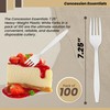 Concession Essentials 7.25" Heavy Weight Plastic white Forks- Pack of