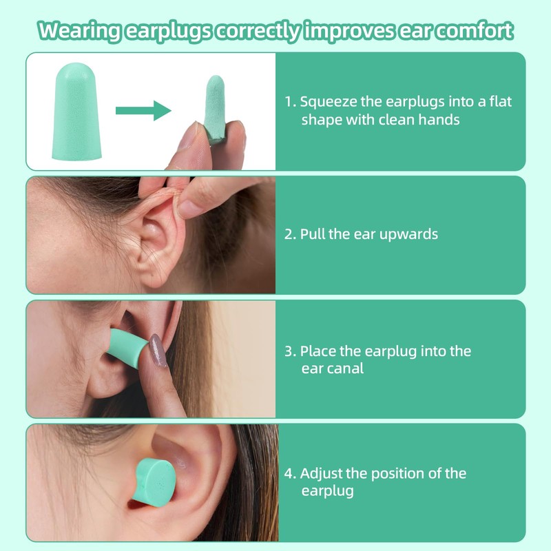 Ear Plugs 60 Pairs Soft Green Colour Ear Plugs for